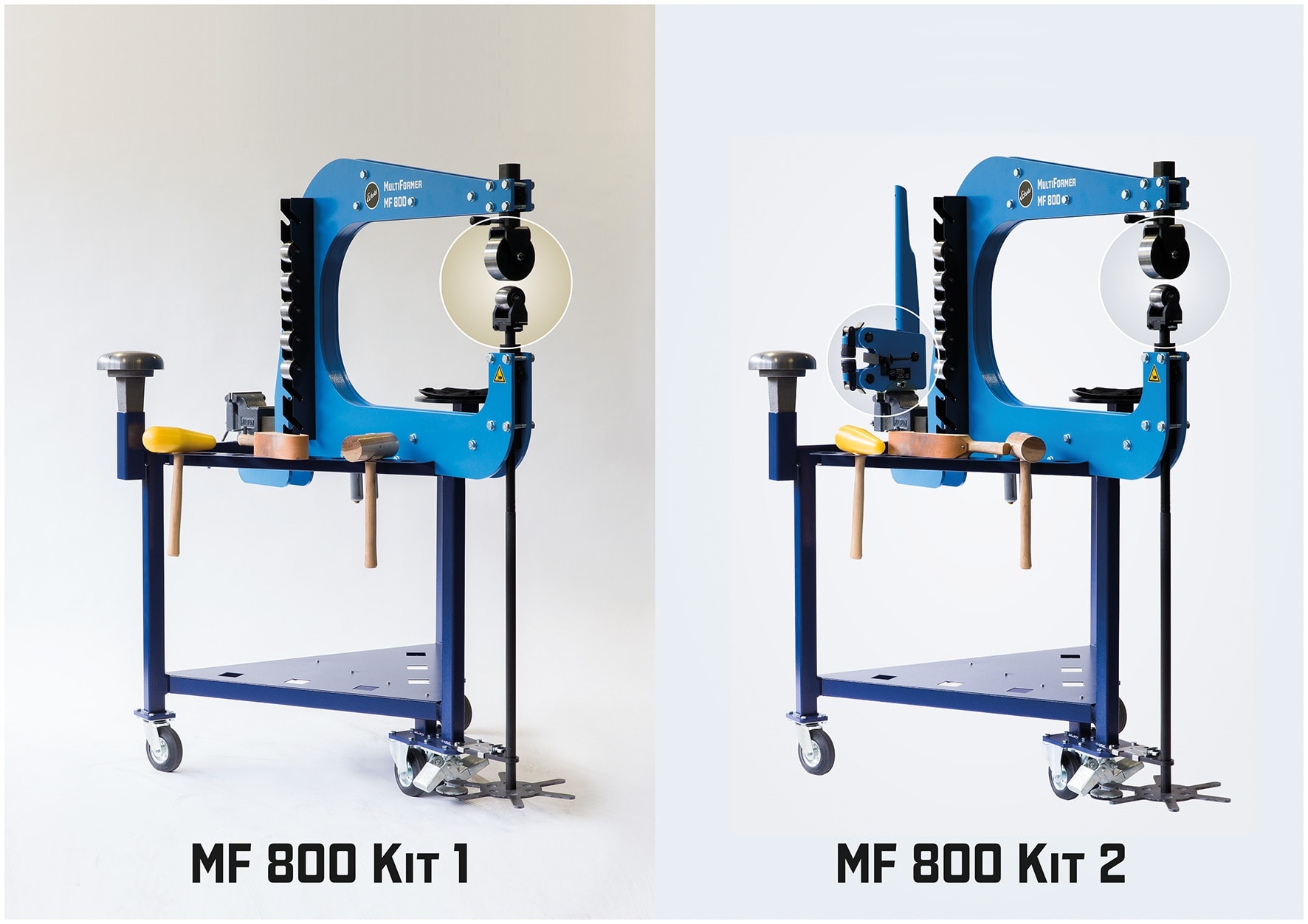 Rám MF 800 se čtyřmi válečky a Rám MF 800 s pěchovacím nástrojem FWA 405 SSP